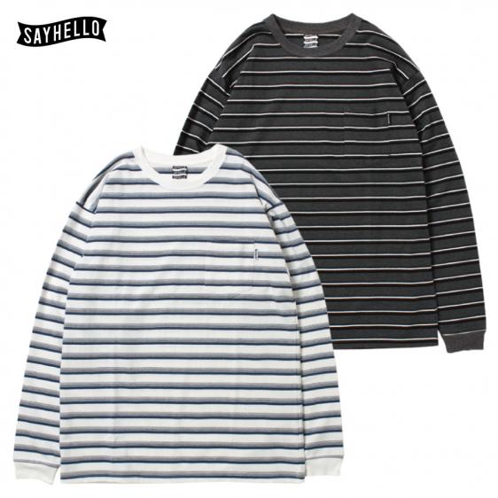 SAYHELLO : Border Pocket L/S Tee