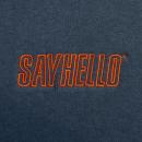 SAYHELLO : Flame Logo Embroidery Pigment Dyed Hoodie